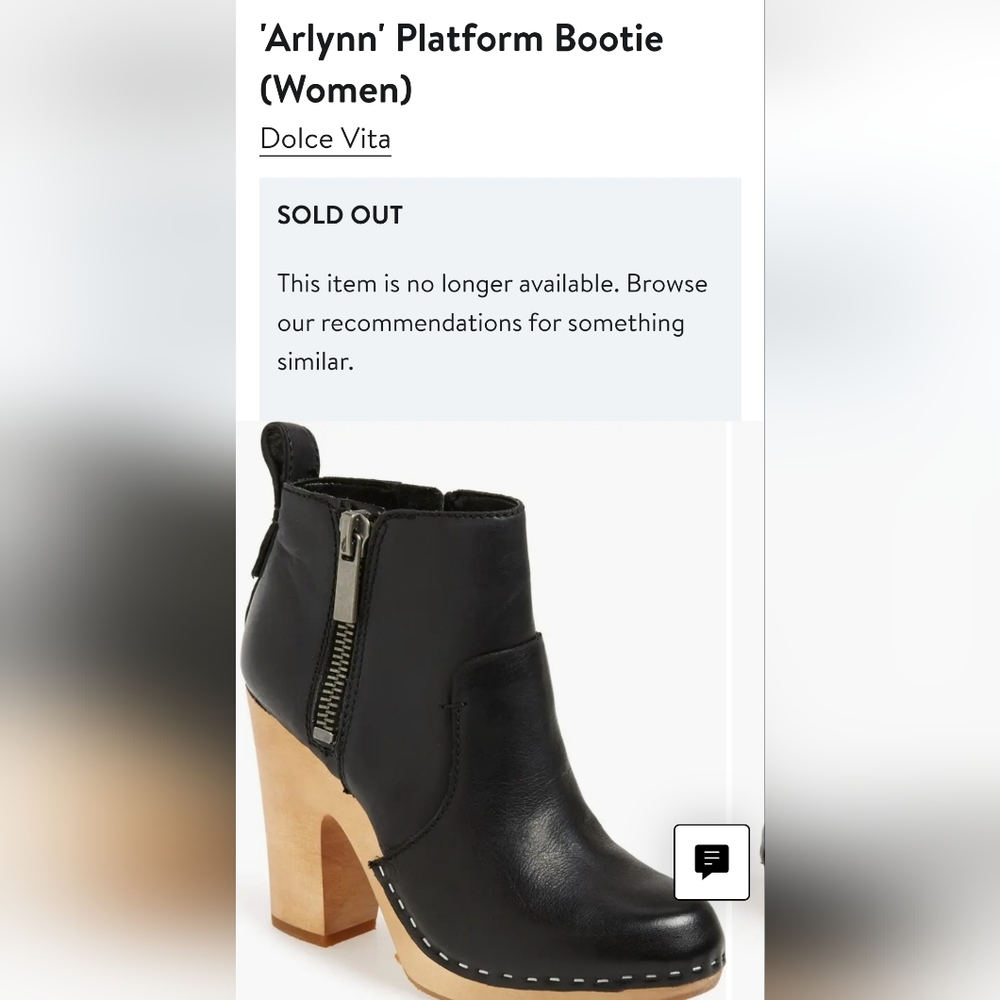 Dolce Vita Black Arlynn Platform Bootie Size:7 EUC